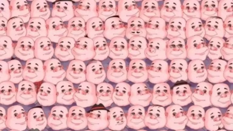 Can You Find A Pig Hidden Among These Faces Within 10 Seconds? Explanation And Solution To The Hidden Pig Optical Illusion